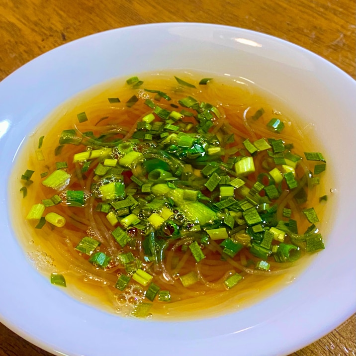 にらしょうゆの春雨スープ【和食/中華・スープ】
